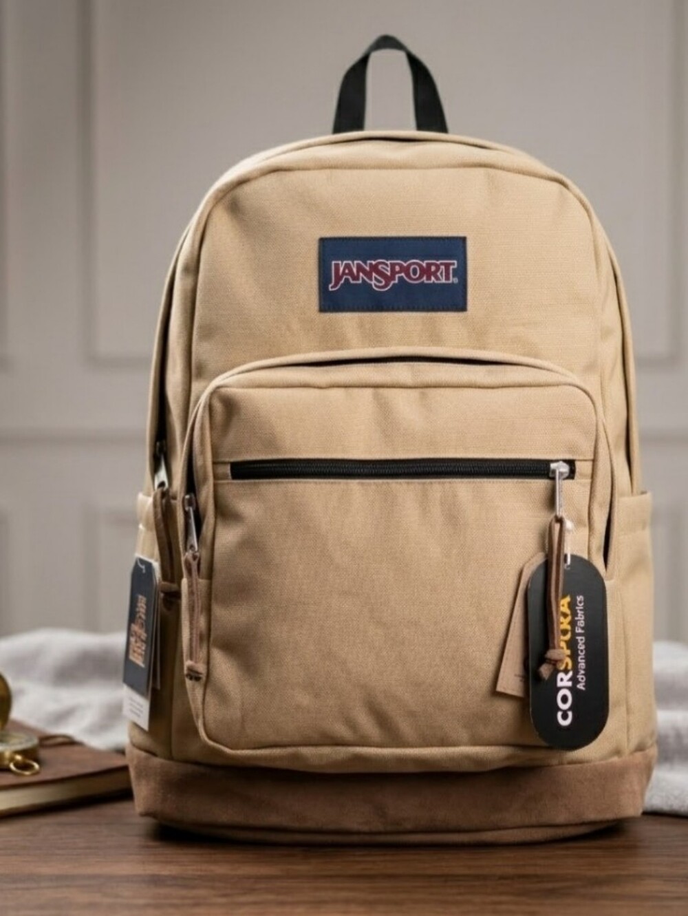NEW! Jansport Heavy duty XL backpack With Suede Leather Base and Accents NWT